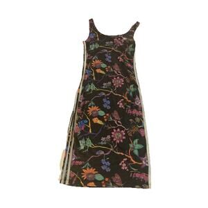 Adidas Originals Poisonous Garden Floral 3-Stripe Maxi Bodycon Tank Dress Medium